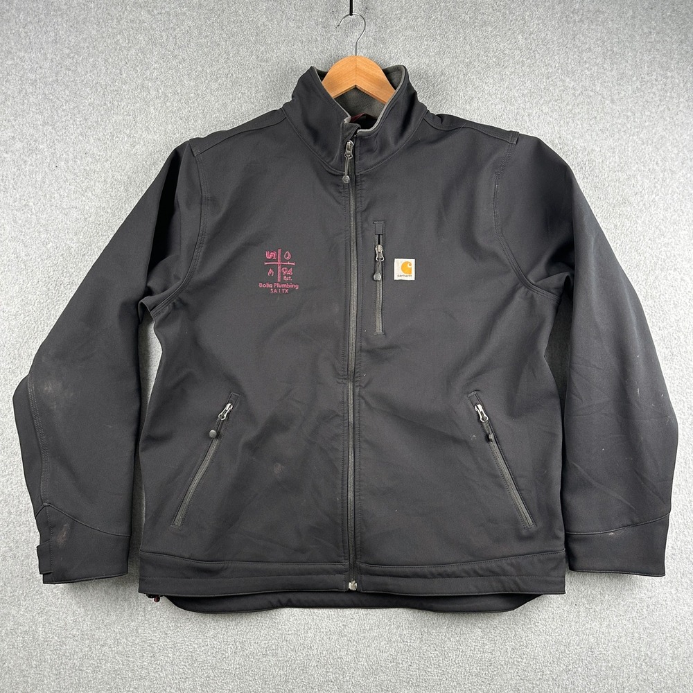 Carhartt Jacket Mens XL Black Crowley Softshell 102199 Full Zip Workwear Bolin
